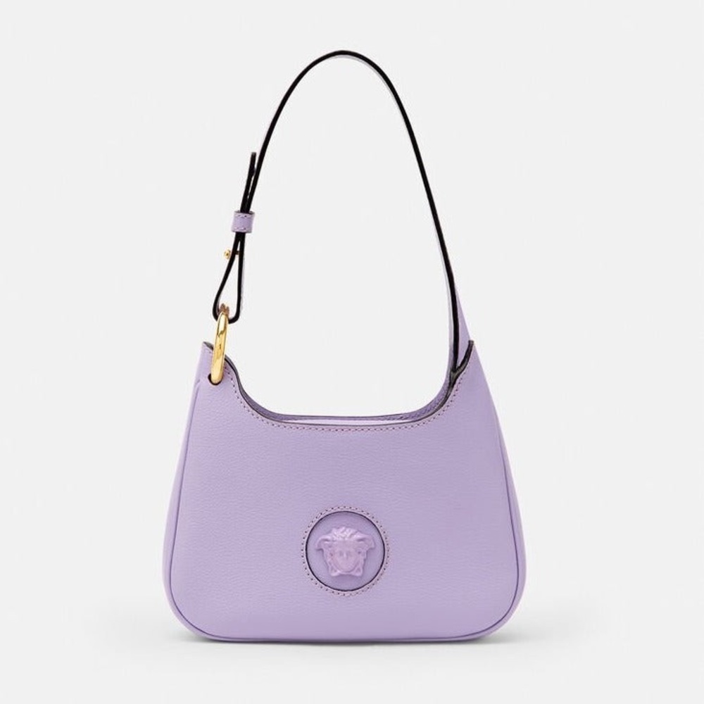 ONE DAY SALE!!! Versace La Medusa Grained leather Purple Hobo crossbody bag NEW